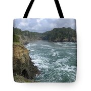 Coastal Bridge Over Rushing Waters Tote Bag