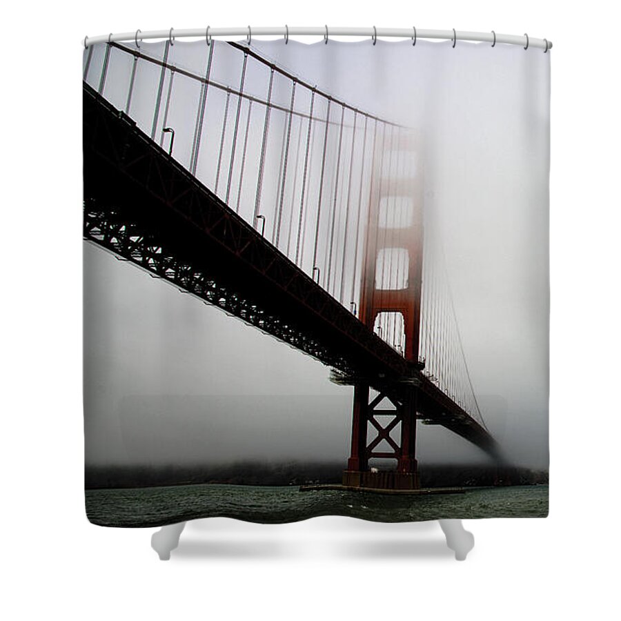 Golden Gate Bridge Disappears Into Misty Fog Shower Curtain