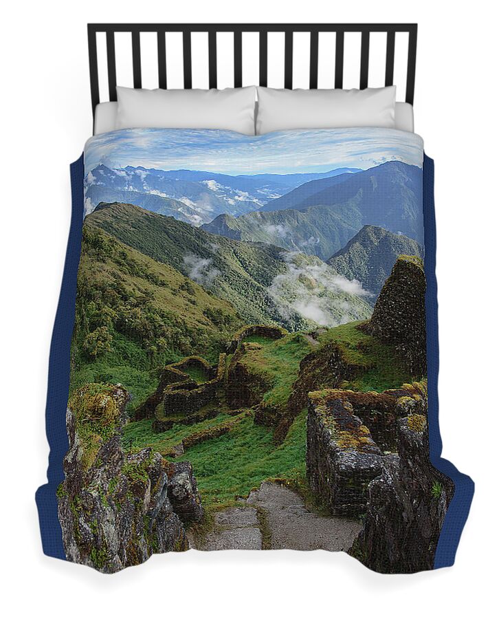 Mysterious Incan Ruins In The Mountains Duvet Cover