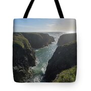 Dramatic Coastal Cliff Scene Tote Bag