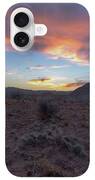 Desert Sunset Over Rugged Terrain iPhone Case
