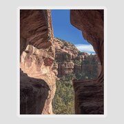 Canyon View Framed By Rocky Cliffs Sticker