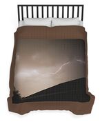 Lightning Illuminates Night Sky Duvet Cover