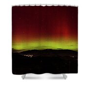 Northern Lights Over Wasatch Mountain Range Shower Curtain by Brandon Wichmann