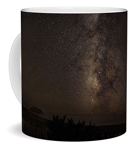 Milky Way Over Tranquil Shoreline Coffee Mug