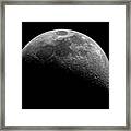 Illuminated Half Of The Moon Framed Print