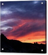 Vivid Twilight over Rocky Silhouette Acrylic Print