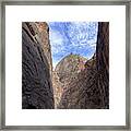 Towering Canyon Cliffs And Blue Sky Framed Print