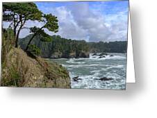 Coastal Serenity With Rugged Cliffs Greeting Card