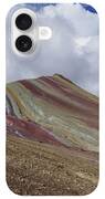Colorful Mountain Range Under Cloudy Sky iPhone Case
