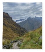 Trail Through Majestic Mountain Landscape To Dead Woman's Pass Fleece Blanket
