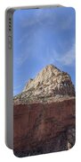 Majestic Mountain Peak Under Blue Sky Portable Battery Charger