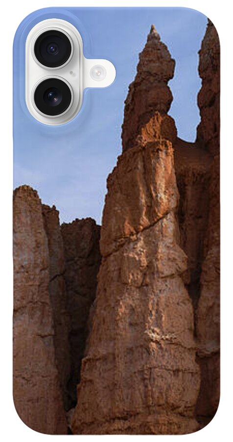 Majestic Rock Formations Under Blue Sky In Bryce Canyon National Park iPhone Case