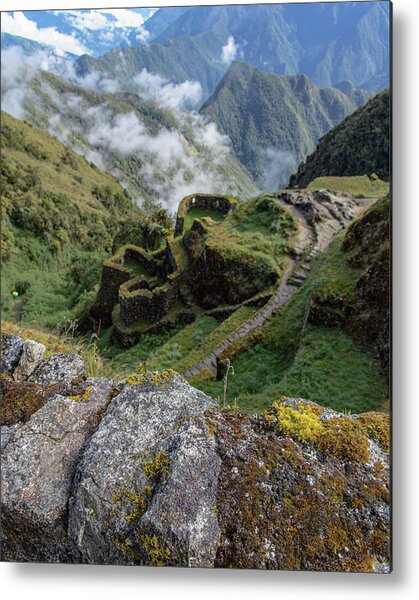 Misty Mountain Pathway Of The Inca Trail Metal Print