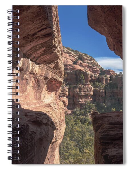 Canyon View Framed By Rocky Cliffs Spiral Notebook