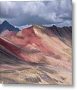 Rainbow Mountain Range Under Cloudy Skies Metal Print
