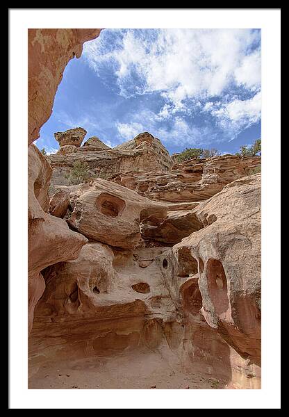 Majestic Rock Formations In Capitol Reef National Park Framed Print