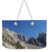 Majestic Mountain Peaks Under Blue Sky Weekender Tote Bag
