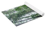 Misty Forest Silhouettes In Olympic National Park Yoga Mat