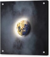 Celestial Moon In Ethereal Glow Acrylic Print