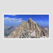Majestic Mountain Peak Under Clear Skies Sticker