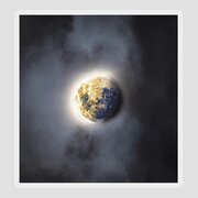 Celestial Moon In Ethereal Glow Sticker