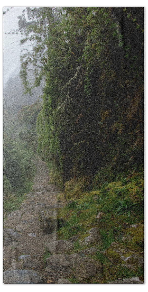 Misty Forest Pathway On The Inca Trail Hand Towel