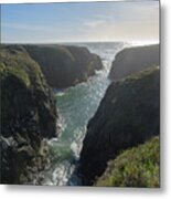 Dramatic Coastal Cliff Scene Metal Print