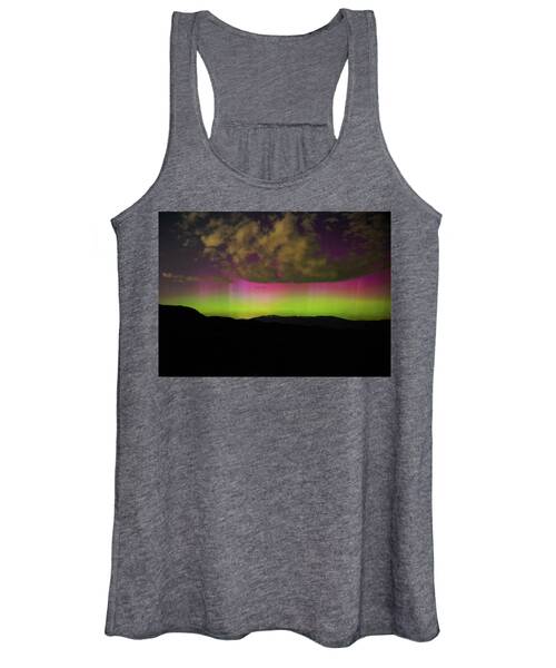 Vibrant Aurora Over Wasatch Mountain Range Women's Tank Top