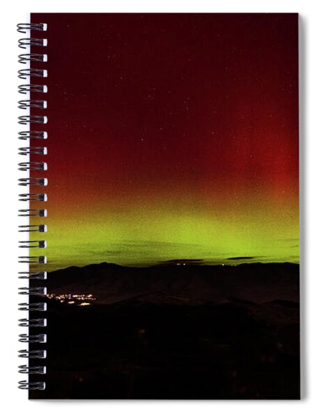 Northern Lights Over Mountain Range Spiral Notebook