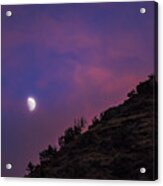 Moonlit Evening Over Silhouetted Hills Acrylic Print