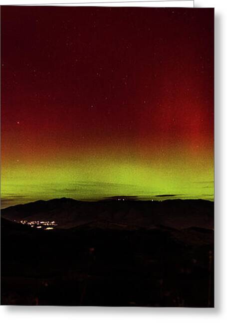 Northern Lights Over Wasatch Mountain Range Greeting Card by Brandon Wichmann