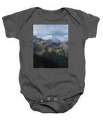 Majestic Andes Mountain Peaks Under Cloudy Sky Baby One-Piece