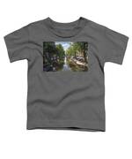 Serene Amsterdam Canal With Boats And Trees Toddler T-Shirt