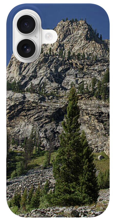 Majestic Mountain Peaks Under Blue Sky In Cascade Canyon iPhone Case