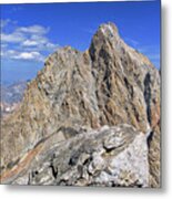 Majestic Mountain Peak Under Clear Skies Metal Print