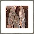 Towering Desert Sandstone Cliffs In Zion National Park Framed Print
