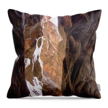 Sunlit Canyon Walls In The Narrows Throw Pillow