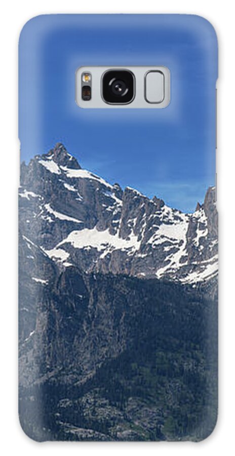 Snow-capped Teton Mountain Peaks Under Blue Sky Galaxy Case