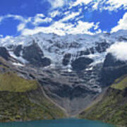 Majestic Mountain Overlooks Humantay Lake Poster