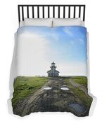 Lighthouse Under A Bright Sky Duvet Cover
