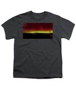 Northern Lights Over Mountain Range Youth T-Shirt