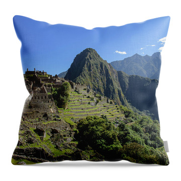Machu Picchu In Sunlit Splendor Throw Pillow