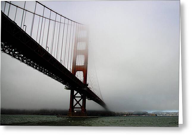 Golden Gate Bridge Disappears Into Misty Fog Greeting Card