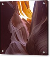 Curves Of Sunlit Antelope Canyon Walls Acrylic Print