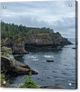 Serene Coastal Cliffs at Dawn Acrylic Print