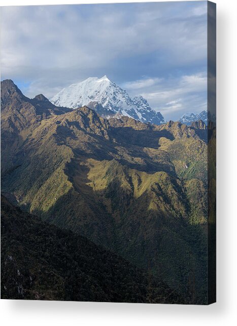 Majestic Andes Mountain Peaks Under Cloudy Sky Acrylic Print