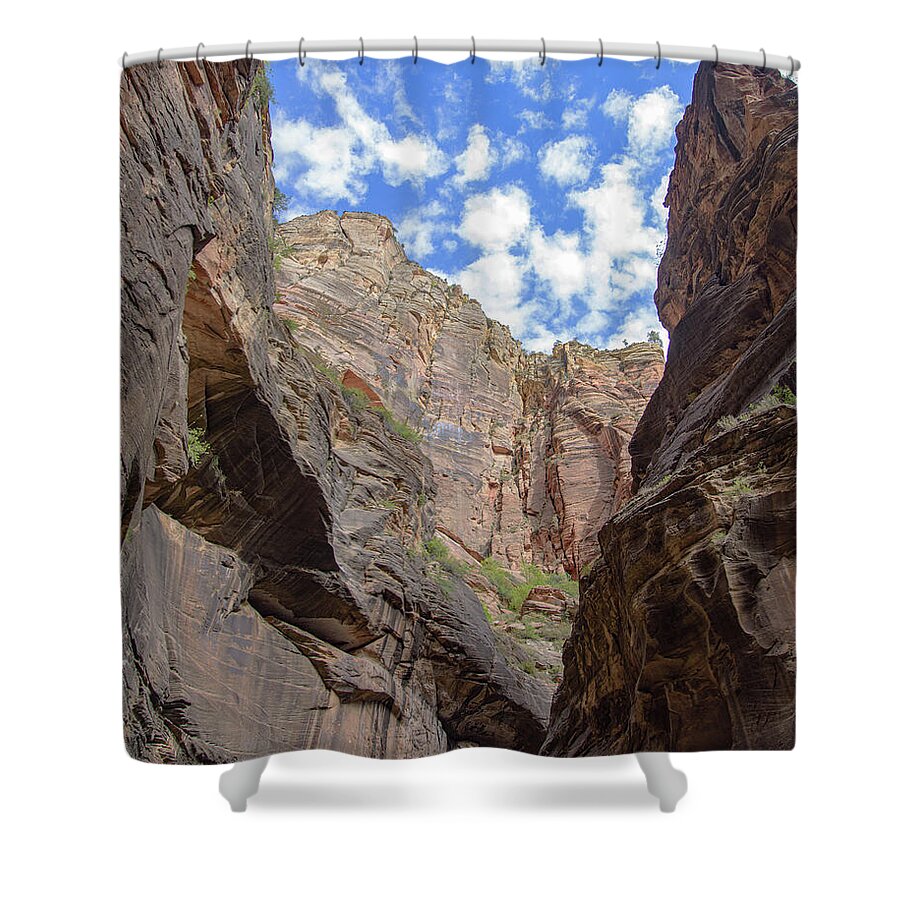 Majestic Canyon Sky View In The Narrows Shower Curtain
