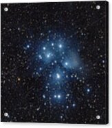 Pleiades Cluster In Cosmic Night Acrylic Print
