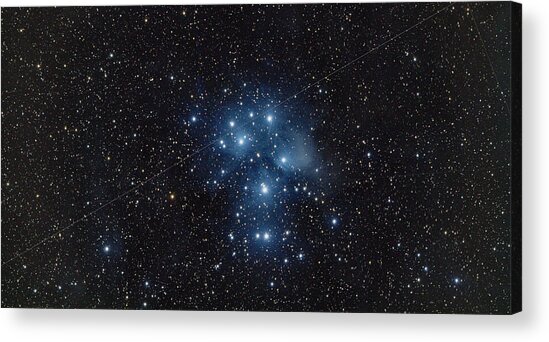Pleiades Cluster In Cosmic Night Acrylic Print